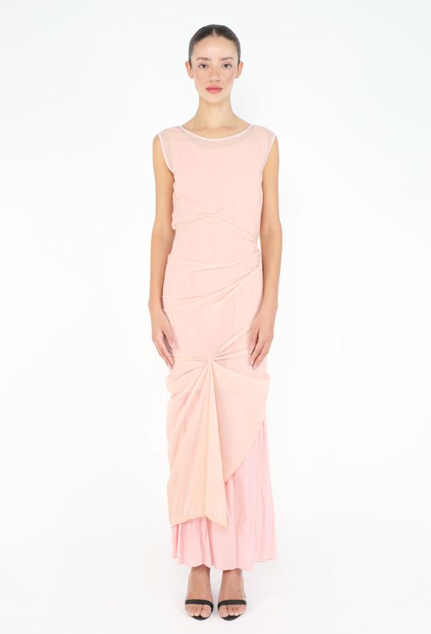 Issey Miyake Late '90s Georgette Overlay Gown - 1