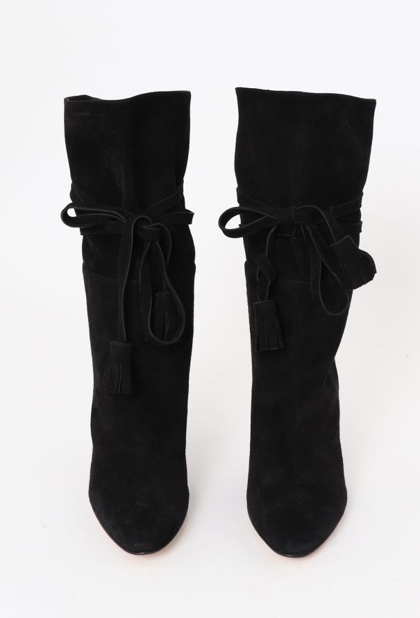 Manolo Blahnik Cavamod Suede Tassel Boots - 3 Manolo Blahnik Cavamod Suede Tassel Boots - 3
