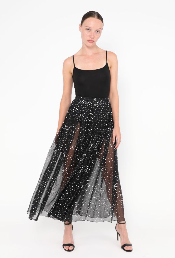 Polka dot skirt chiffon best sale