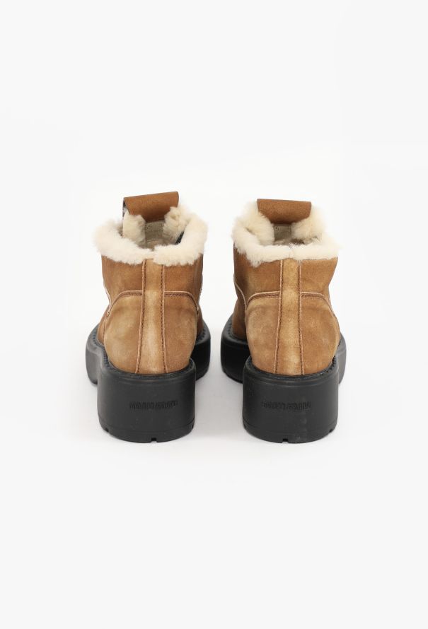 Miu Miu 2024 Shearling-Lined Chukka Boots - 4
