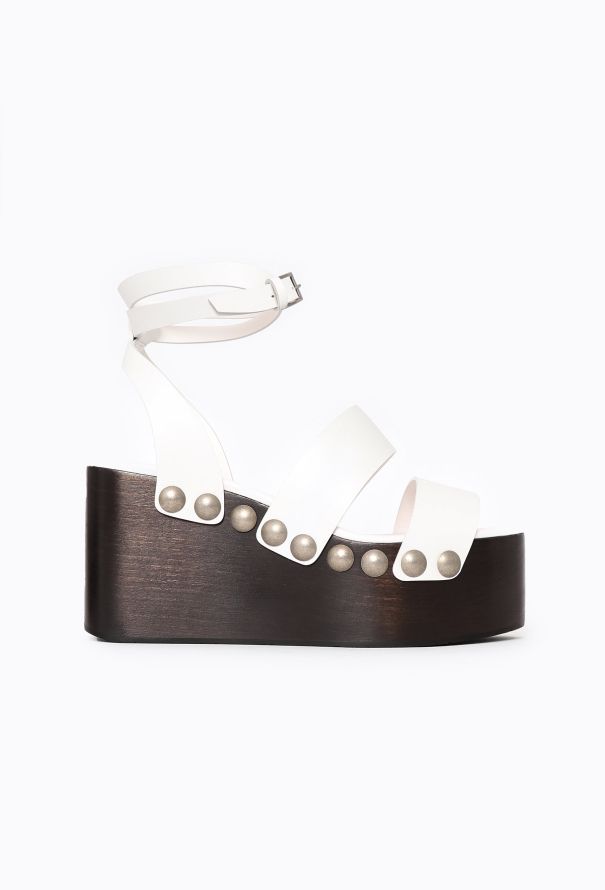 Alaïa 2021 Studded Leather Wedge Sandals - 1