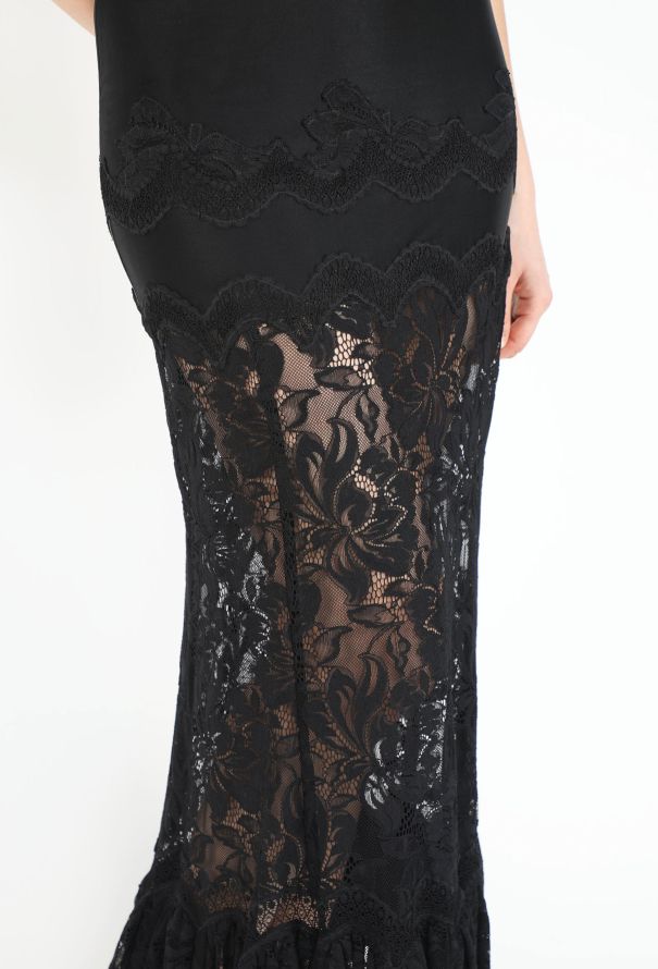 Paco Rabanne 2023 Floral Lace Ruffled Skirt - 2