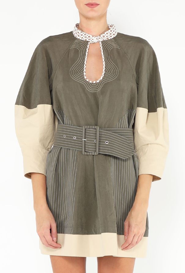 Chloé S/S 2021 Top Stitch Belted Minidress - 3