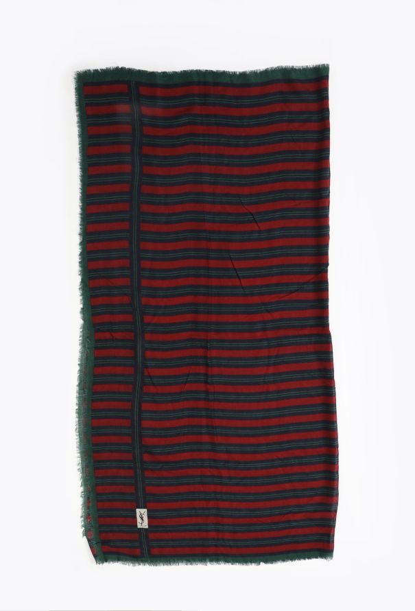 Saint Laurent ‘70s Striped Fringe Trim Scarf - 5 Saint Laurent ‘70s Striped Fringe Trim Scarf - 5