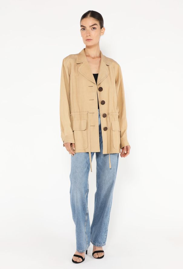 Saint Laurent 90s Linen Safari Jacket - 5