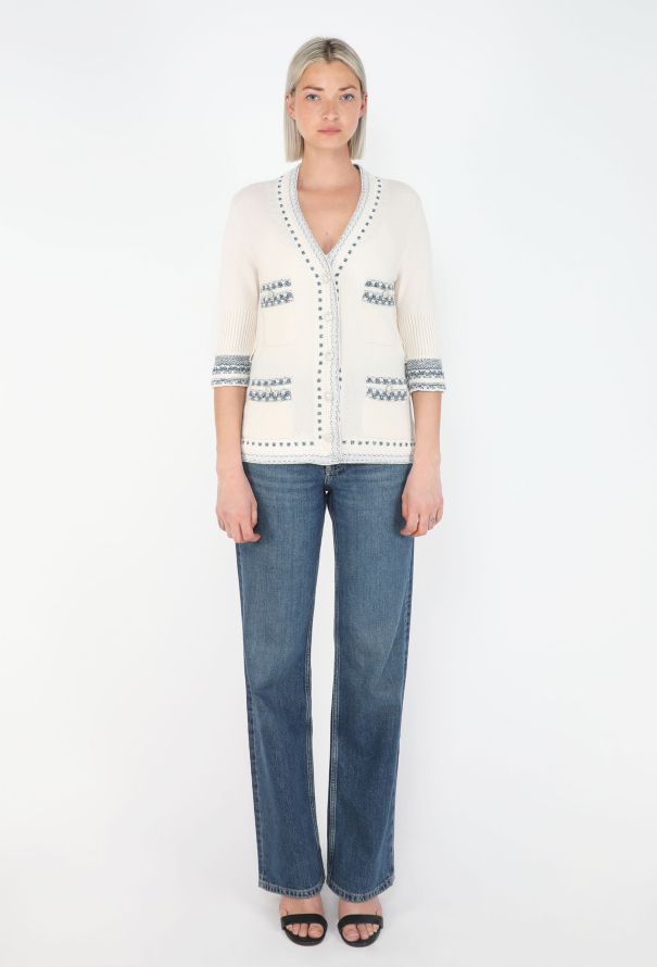Chanel Belted Cashmere Intarsia Cardigan, 2020 - 3