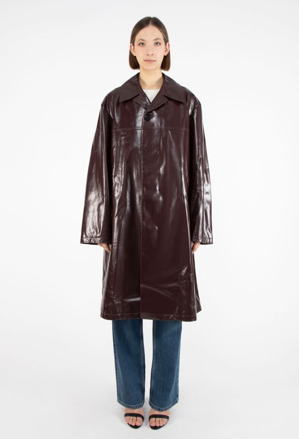 Jil Sander S/S 2025 Patent Calfskin Duster Coat - 2