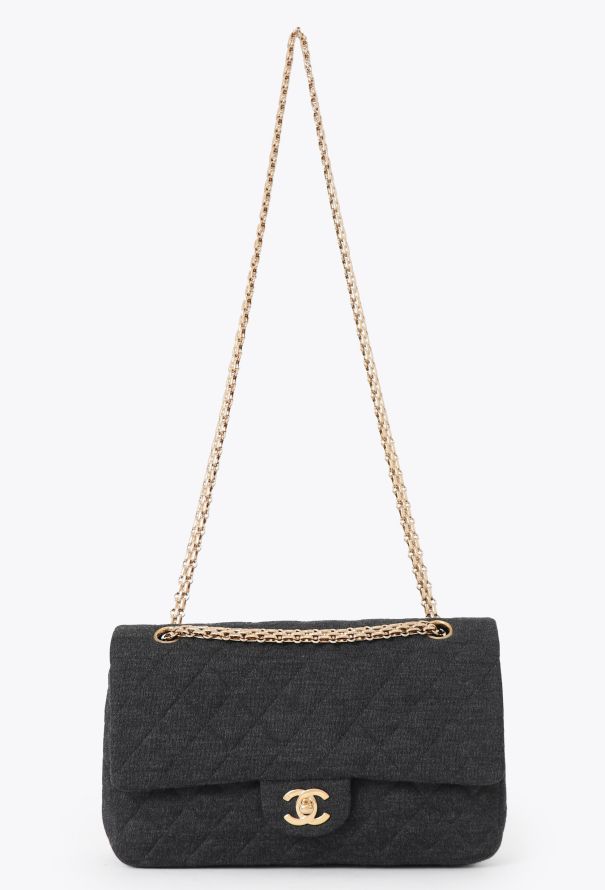 Chanel Grey Jersey Medium Timeless Bag - 2 Chanel Grey Jersey Medium Timeless Bag - 2