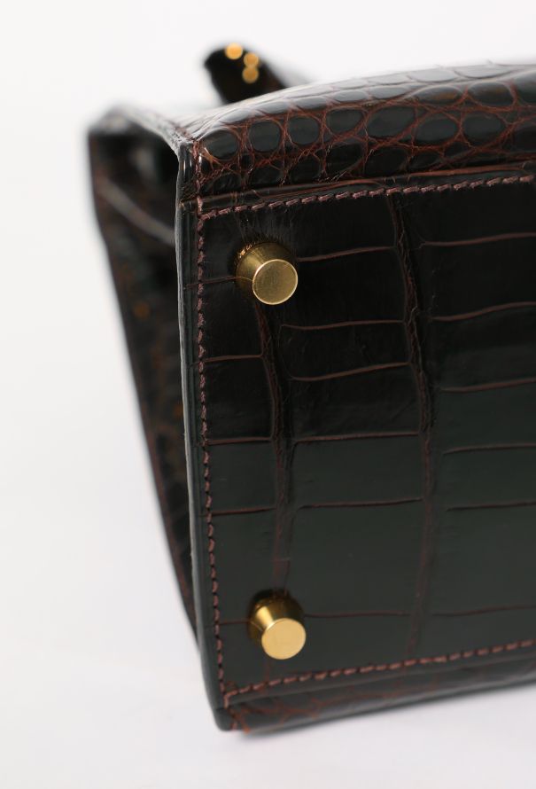 Hermès Ébène Porosus Kelly Sellier 32 - 13