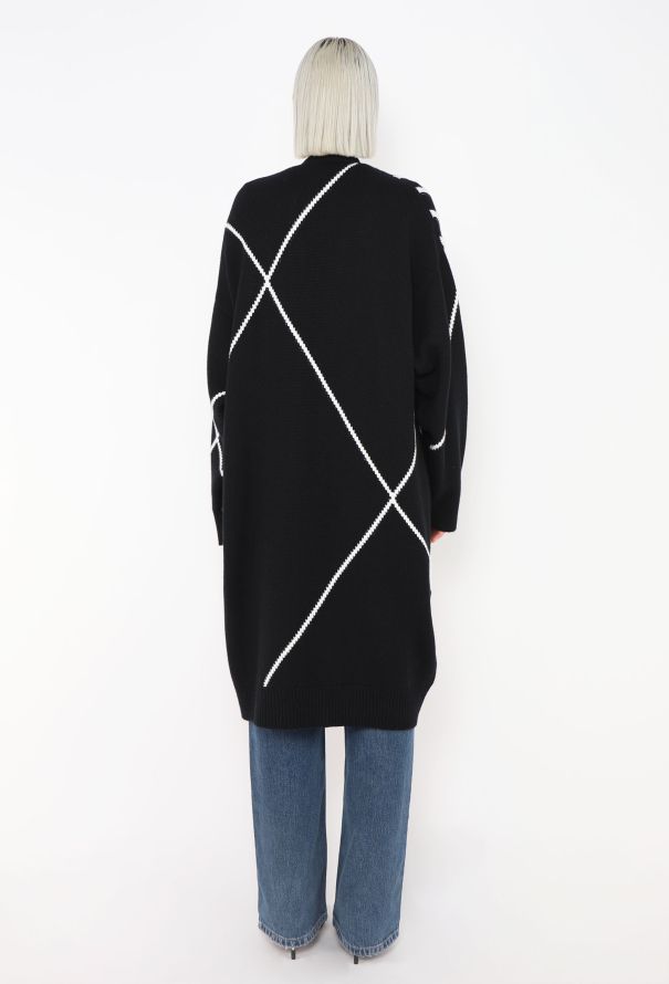 Hermès Oversized Cashmere Argyle Cardigan - 4