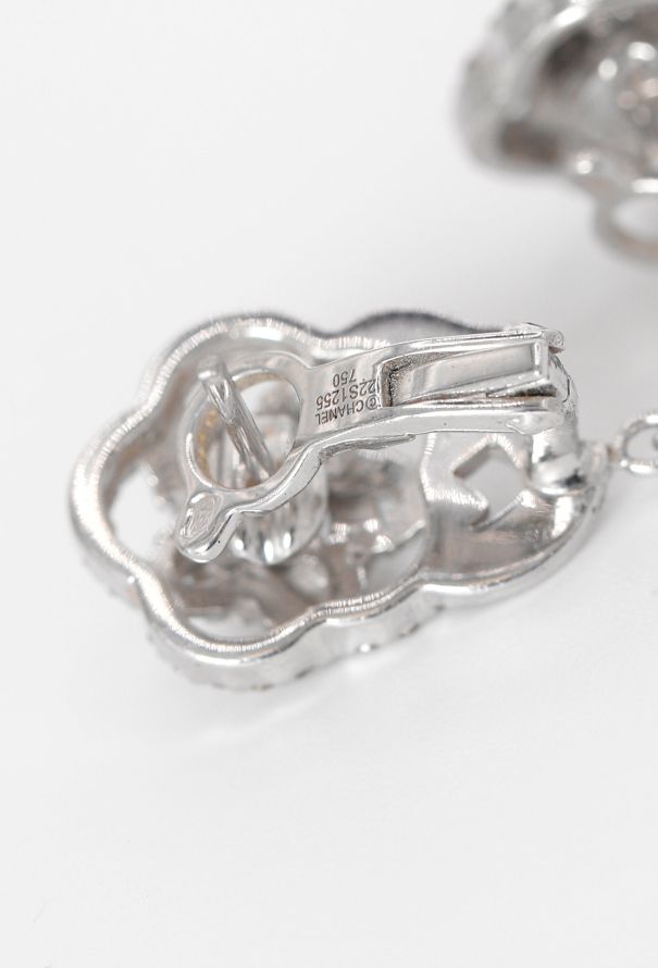 Chanel Sublime 18k White Gold & Diamond Camellia Earrings - 7 Chanel Sublime 18k White Gold & Diamond Camellia Earrings - 7