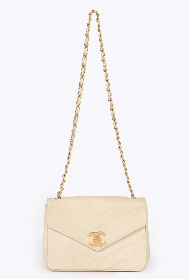 Chanel Vintage Chevron Envelope Flap Bag - 1