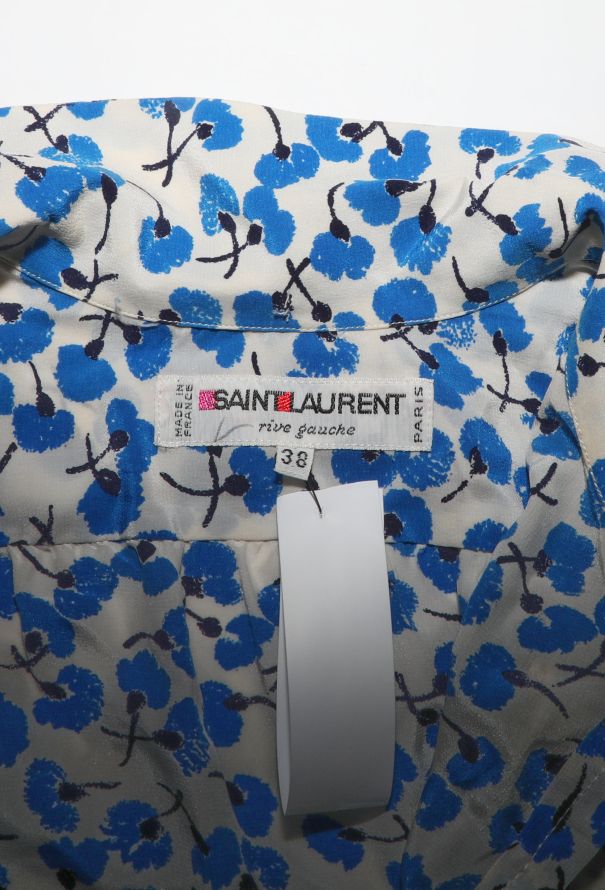 Saint Laurent Early '80s Poppy Lavallière Blouse - 7