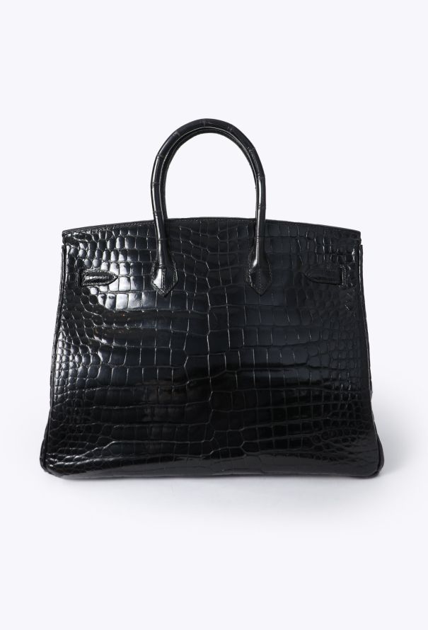 Hermès Exceptional Black Porosus Birkin 35 - 5 Hermès Exceptional Black Porosus Birkin 35 - 5