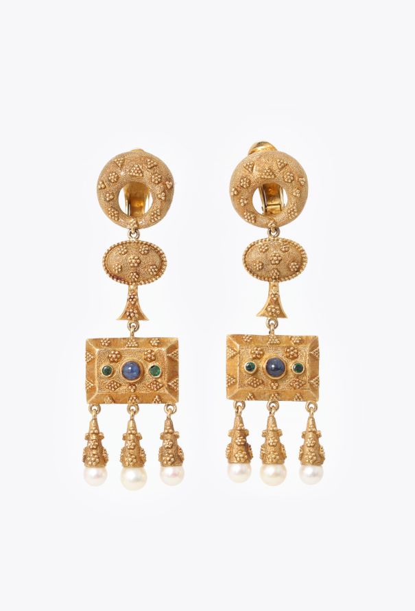 Vintage Fine Jewelry RARE Ilias Lalaounis  Hellenistic Gold Earrings - 1