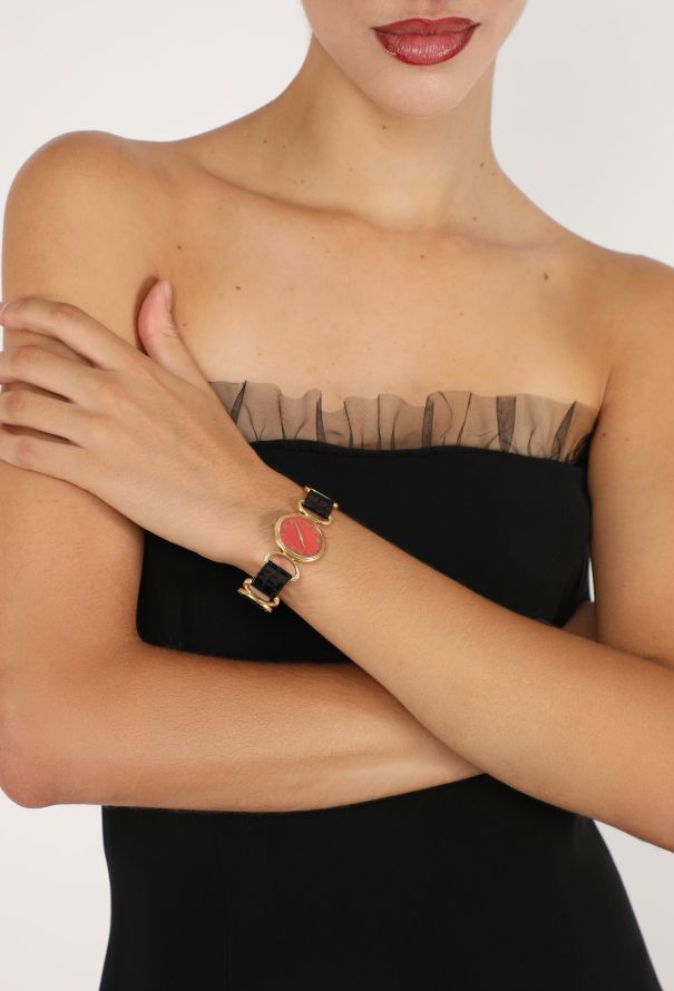 Piaget 18k Yellow Gold & Coral Anneaux Watch, 1970s - 2
