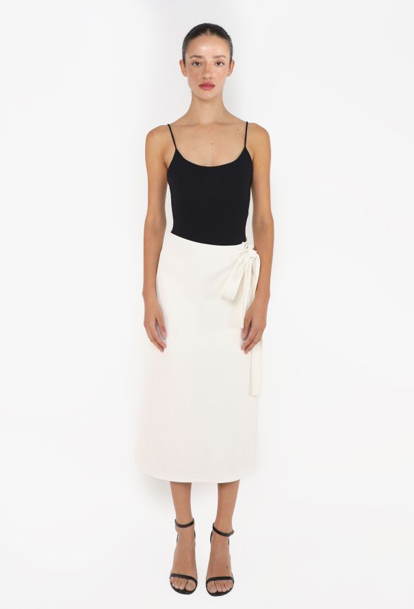 Céline Twill Belted Wrap Skirt - 1