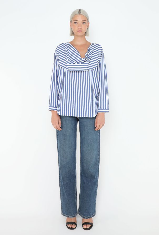 Céline Resort 2016 Striped Cowl-Neck Top - 4