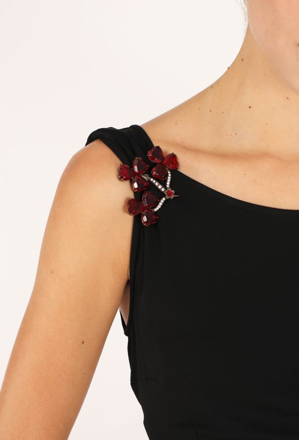 Dolce & Gabbana Brooch Jersey Sheath Gown, 1998 - 2