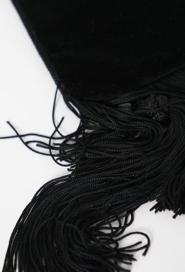 Saint Laurent '80s Black Velour Tassel Bag - 9