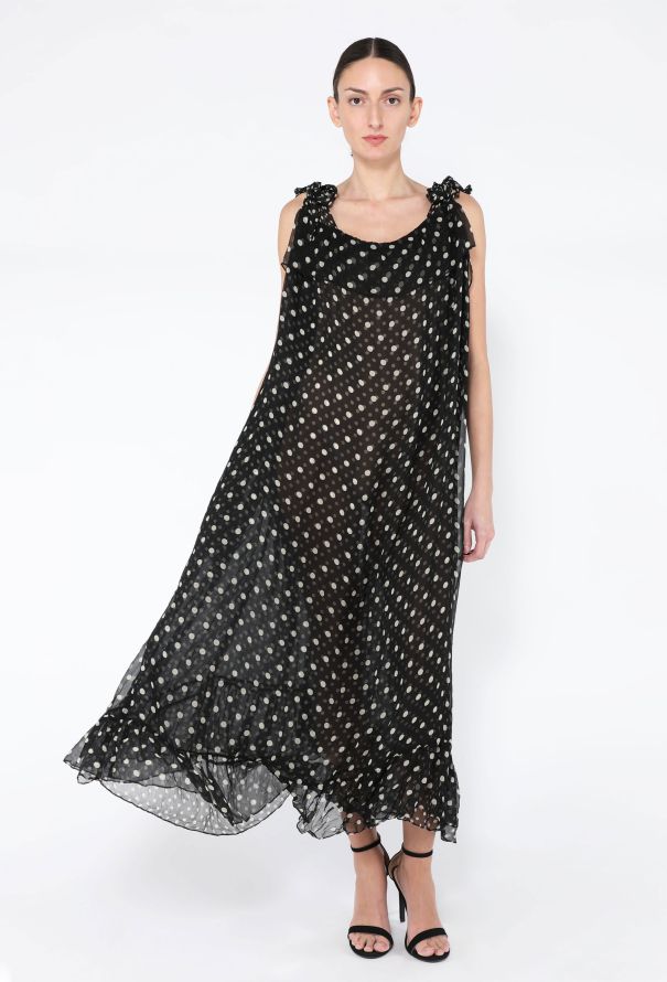 Saint Laurent '70s Spotted Chiffon Maxi Dress - 1