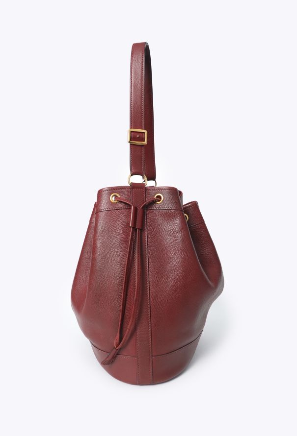 Hermès '90s Burgundy Courchevel Market Bag - 3