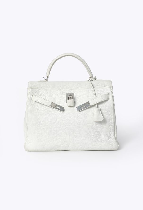 Hermès Blanc Taurillon Clémence Kelly Retourné 32 - 3