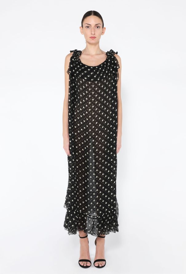 Saint Laurent '70s Spotted Chiffon Maxi Dress - 2