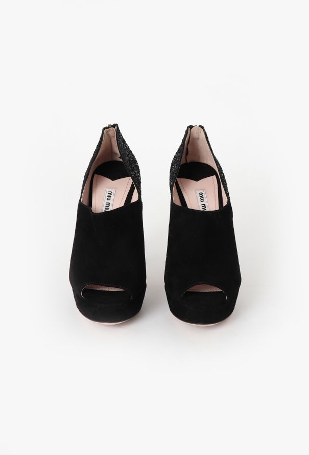 Miu Miu Embellished Suede Heels - 3 Miu Miu Embellished Suede Heels - 3