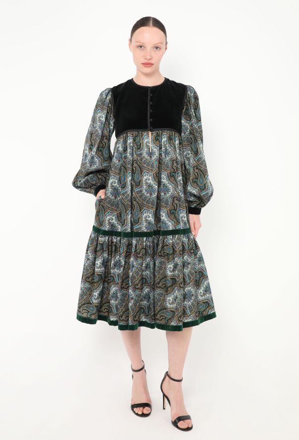 Saint Laurent Collector F/W 1977 Paisley Velvet Russian Dress - 3 Saint Laurent Collector F/W 1977 Paisley Velvet Russian Dress - 3