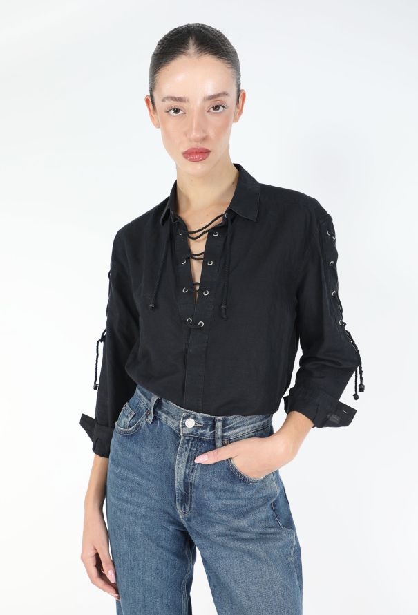 Saint Laurent 2019 Saharan Lace-Up Tunic - 1