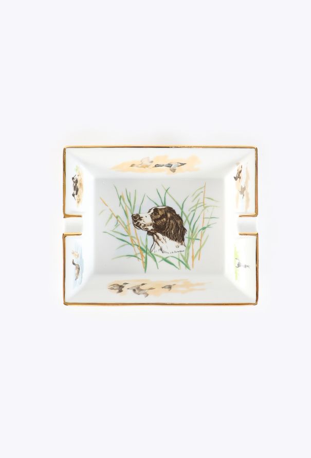 Hermès Porcelain Hunting Dog Ashtray, 1970s - 1