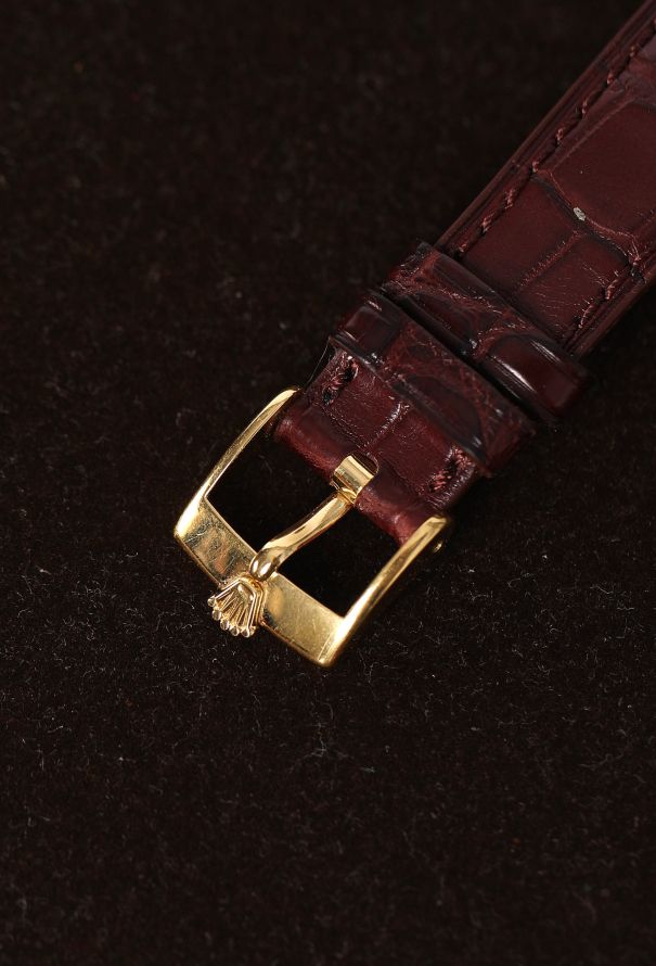 Rolex RARE Vintage 18K Yellow Gold & Mahogany Cellini Watch - 7