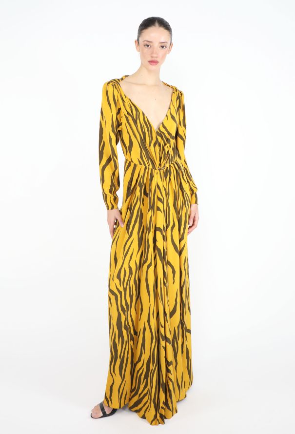 Saint Laurent Collector S/S 1989 Plunging Tiger Gown - 1