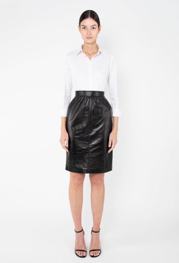 Saint Laurent Pre-Fall 2023 Leather Skirt - 1