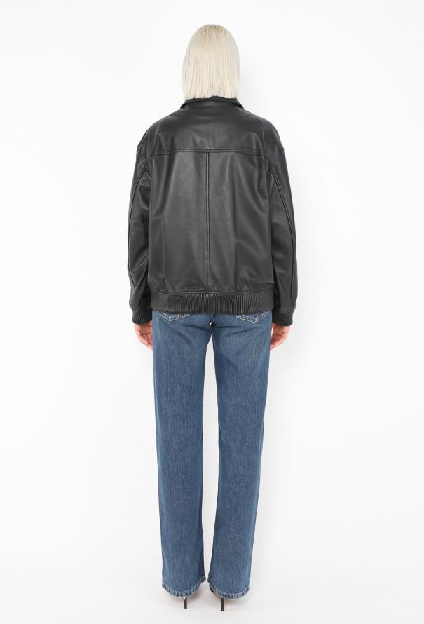 Yves Salomon Leather Bomber Jacket - 5