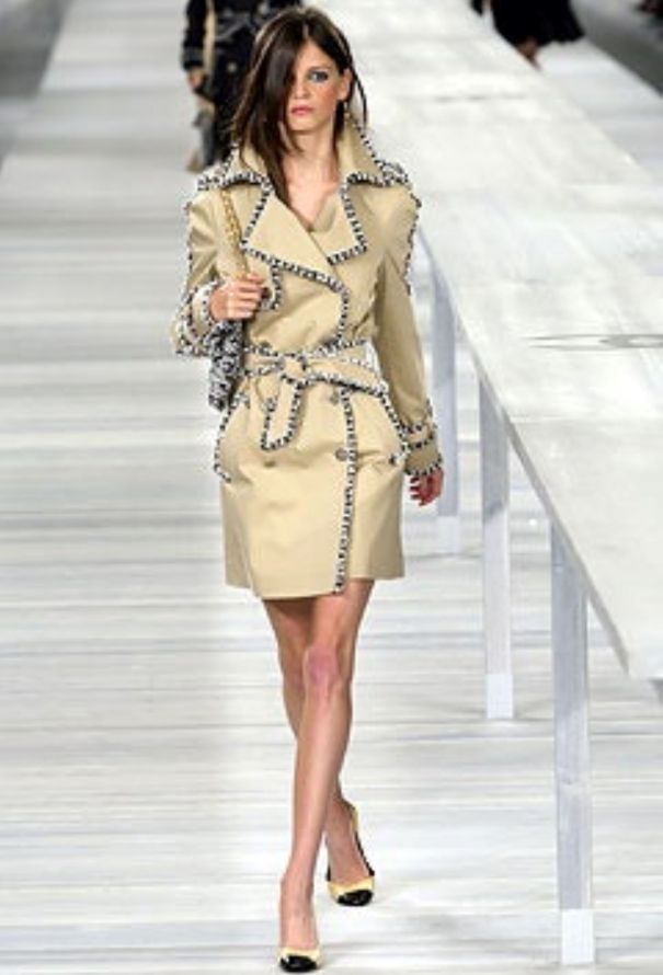 Genuine Leather Jacket Chain Versace Influenced Glamour Trench