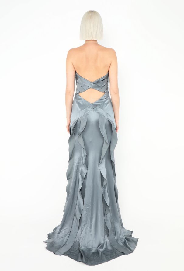 Gianni Versace F/W 2008 Ruffled Silk Charmeuse Gown - 5