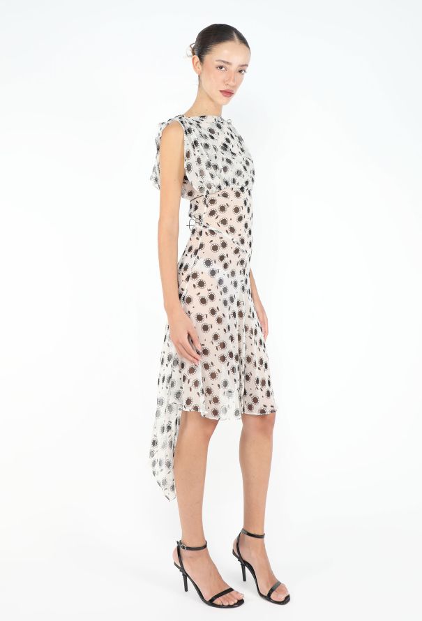 Alaïa Rare S/S 2003 Daisy Print Chiffon Dress - 4