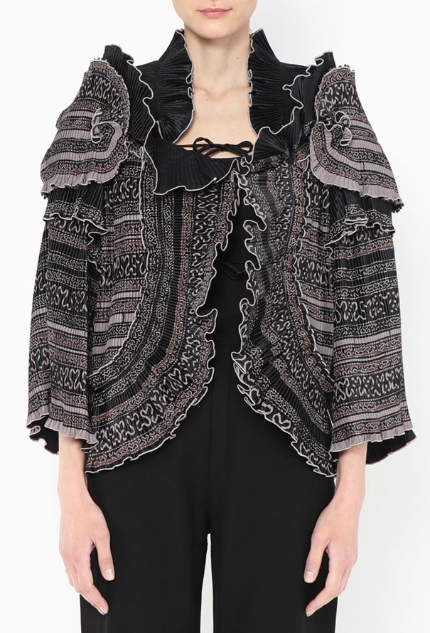 Zandra Rhodes Collector '70s Hand-Painted Plissé Jacket - 2