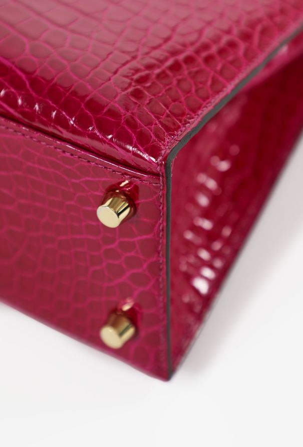 Hermès Exceptional Rose Pourprè Alligator Kelly Sellier 25 - 9