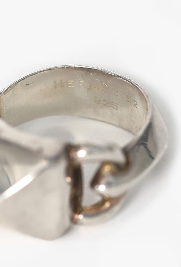 Hermès '90s Médor Sterling Silver Ring - 5