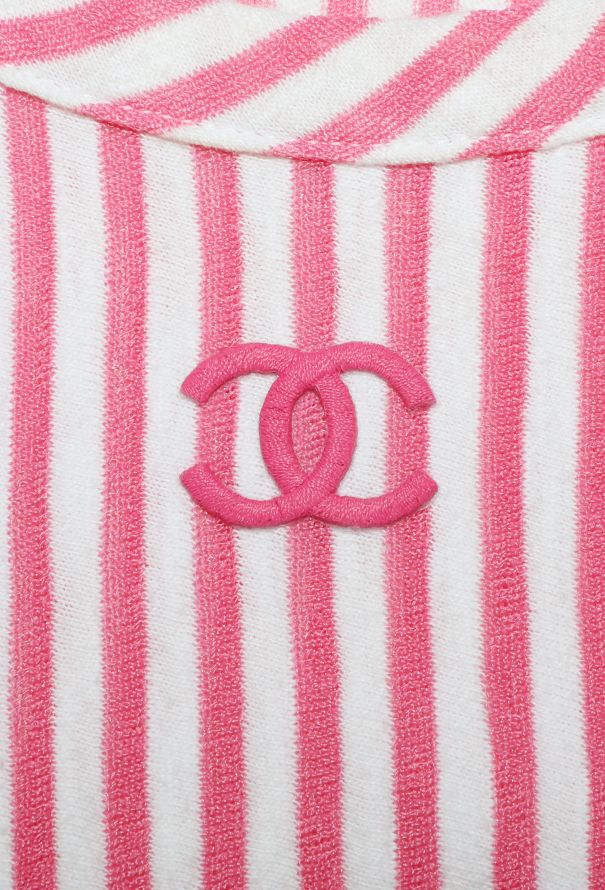 Chanel Resort 2019 'CC' Striped T-Shirt Dress - 8
