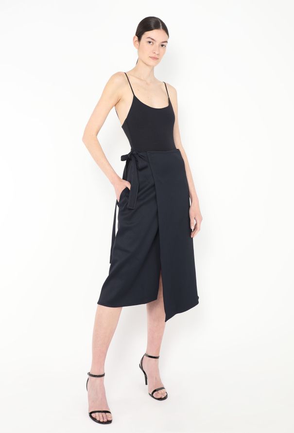 Céline Twill Belted Wrap Skirt - 3