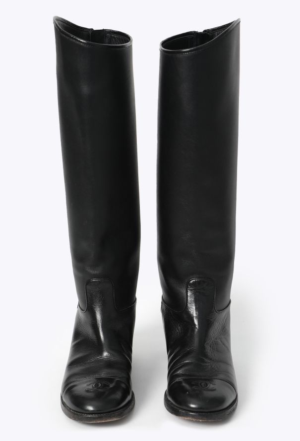 Chanel Leather 'CC' Riding Boots - 3