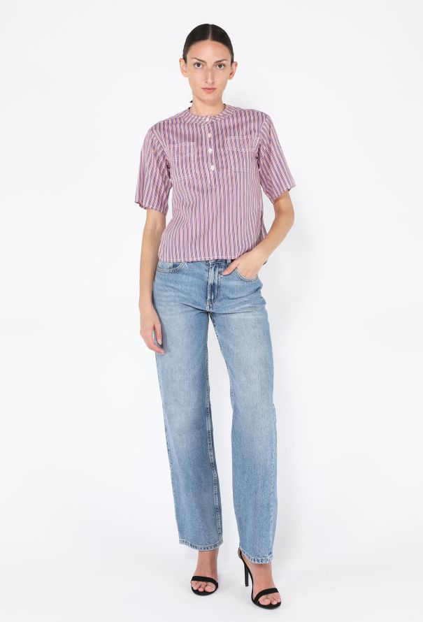 Oscar De La Renta Striped Prairie Top, 1970s - 3