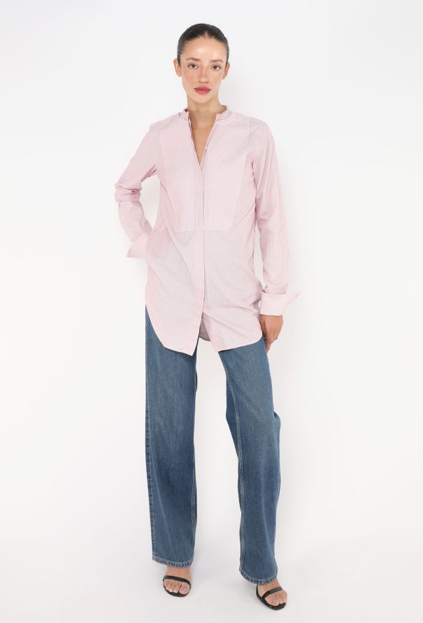 Céline 2015 Textured Cotton Bib Shirt - 3