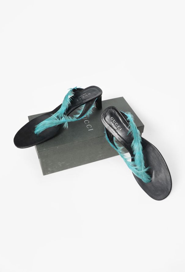 Gucci S/S 1999 Feather Sandals - 5