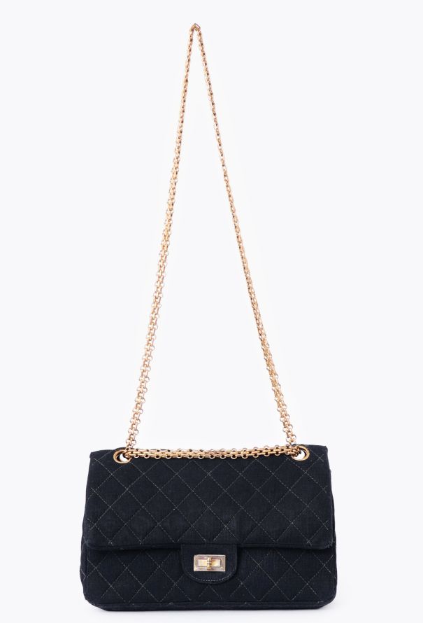 Chanel Navy Jersey 2.55 Medium Flap Bag - 2