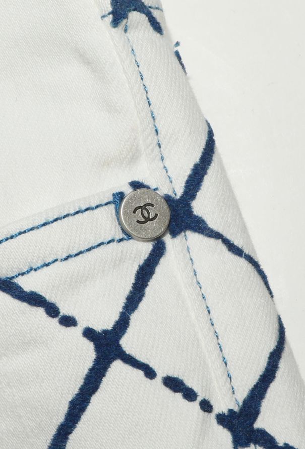 Chanel 2018 Quilted Velvet Trim Jeans - 7